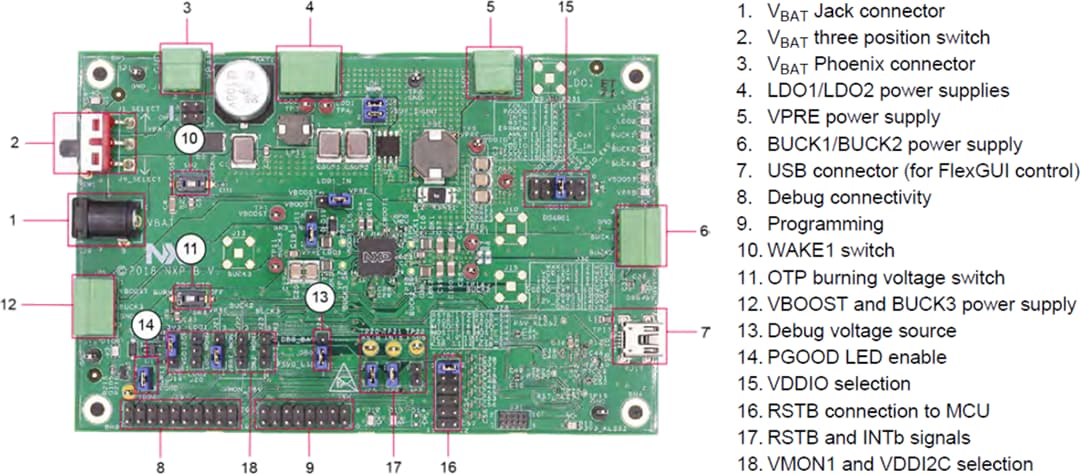 Schaltungsanordnung - NXP Semiconductors KITVR5500AEEVM VR5500/FS5502 Evaluierungsboard