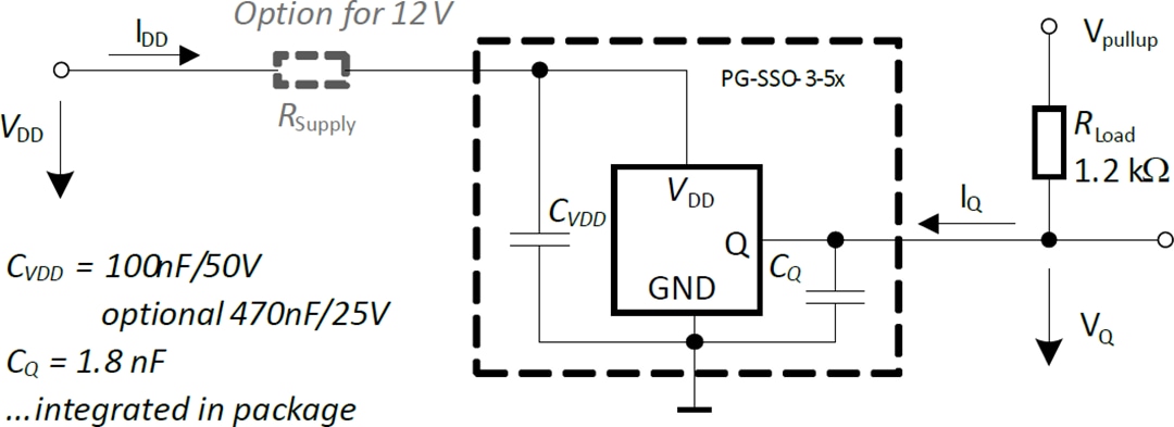 Applikations-Schaltungsdiagramm - Infineon Technologies TLE4929C-XHA XENSIV™-Universal-Geschwindigkeitssensor