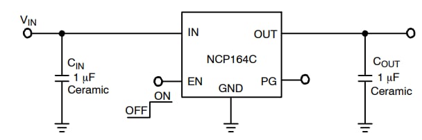 Applikations-Schaltungsdiagramm - onsemi NCP164 LDO-Regler