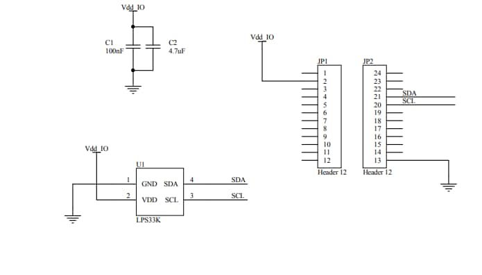 Schaltplan - STMicroelectronics STEVAL-MKI214V1 Adapterboard