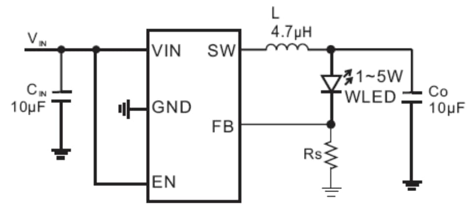 Schaltplan - Diodes Incorporated PAM2804EV1 Evaluierungsboard