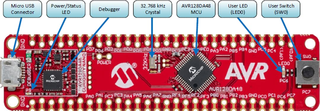 Microchip Technology AVR128DA48 Curiosity-Nano-Kit (DM164151)