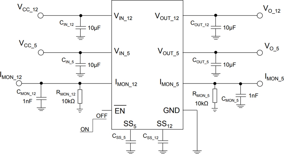 Applikations-Schaltungsdiagramm - STMicroelectronics STEF512PUR Elektronische Dual-Sicherung
