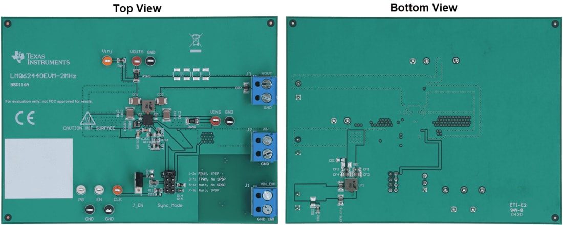 Technische Zeichnung - Texas Instruments LMQ62440EVM Wandler-Evaluierungsmodul (EVM)