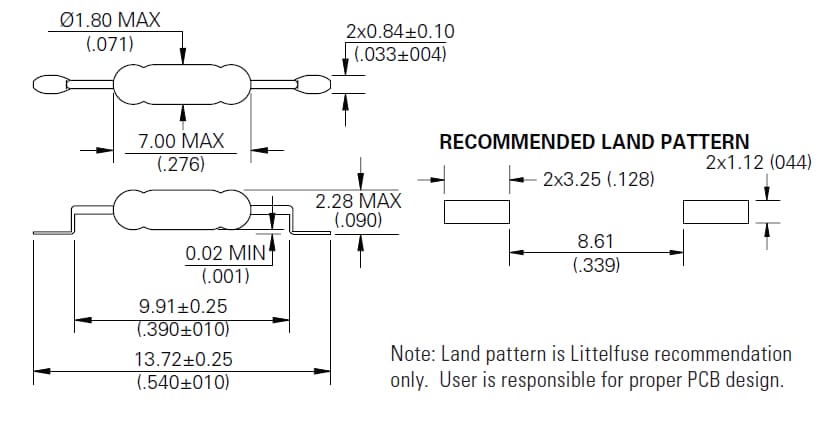 Tabelle - Littelfuse MISM-7 7-mm-Reedschalter zur Oberflächenmontage