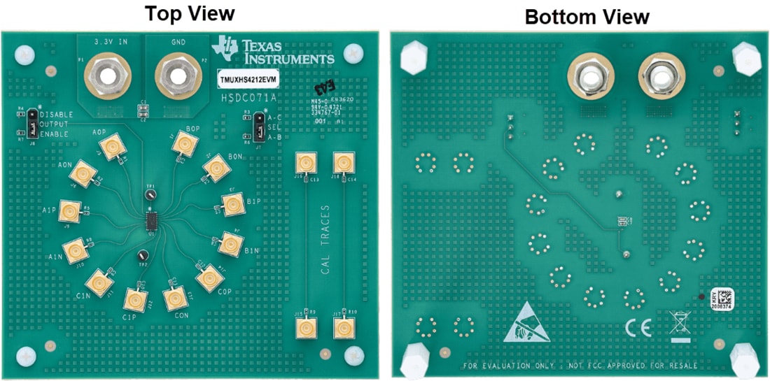 Technische Zeichnung - Texas Instruments TMUXHS4212EVM Mux/Demux-Evaluierungsmodul (EVM)