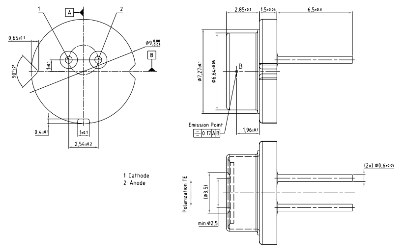 ams OSRAM PLPT9 450LA_E Blaue Laserdiode