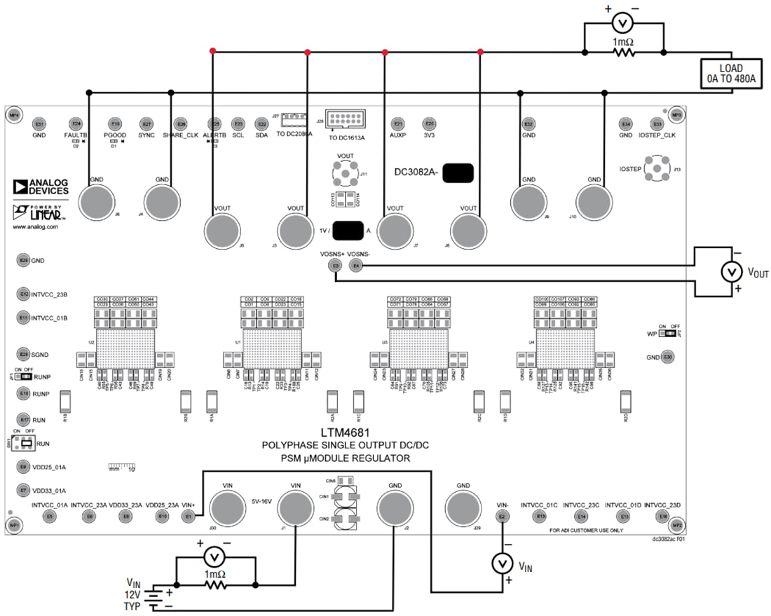 Technische Zeichnung - Analog Devices Inc. DC3082A-C Demonstrationsschaltung für LTM4681