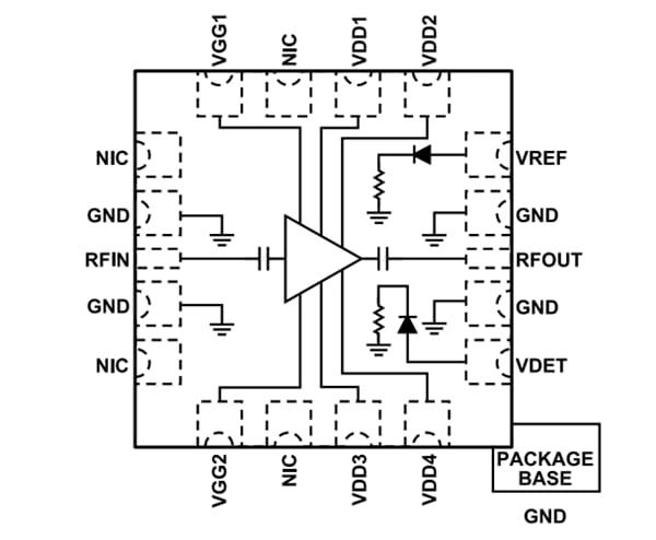 Blockdiagramm - Analog Devices Inc. ADPA7008 Leistungsverstärker
