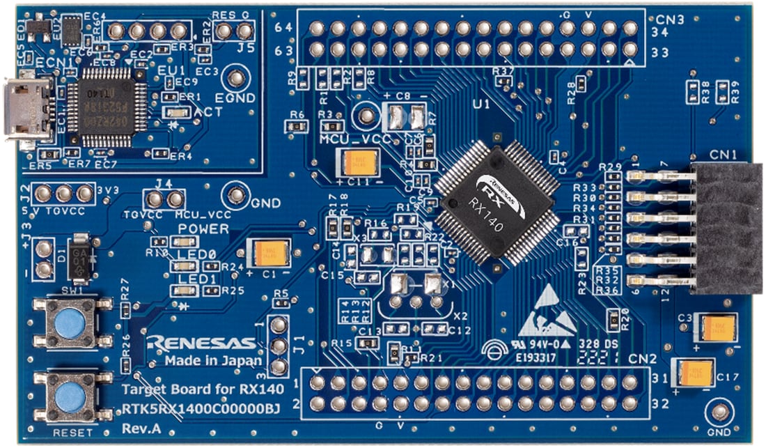 Technische Zeichnung - Renesas Electronics RTK5RX1400C00000BJ Zielboard