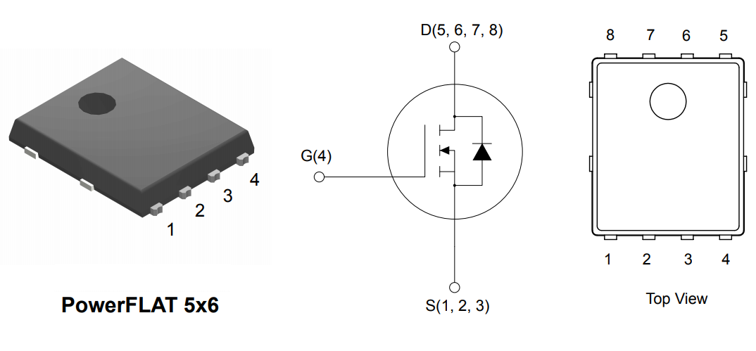 Applikations-Schaltungsdiagramm - STMicroelectronics STL105N8F7AG Automotive-Leistungs-MOSFET