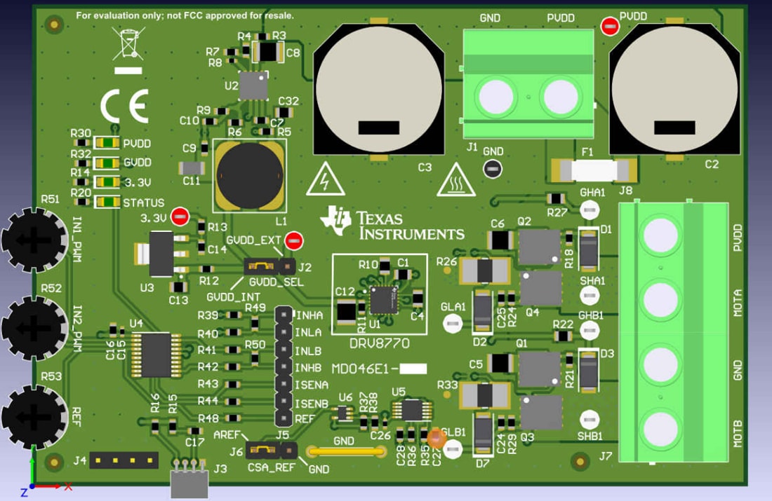 Technische Zeichnung - Texas Instruments DRV8770EVM Gate-Treiber Evaluierungsmodul (EVM)