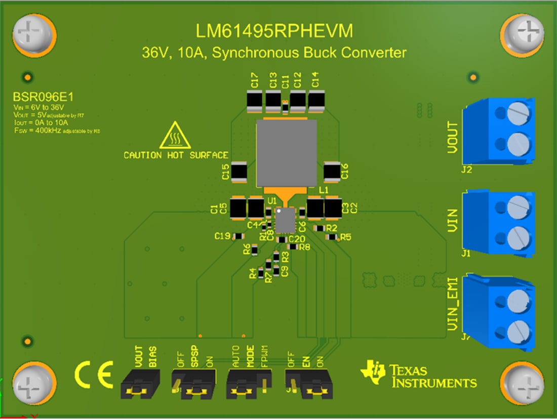 Technische Zeichnung - Texas Instruments LM61495RPHEVM Wandler-Evaluierungsmodul (EVM)