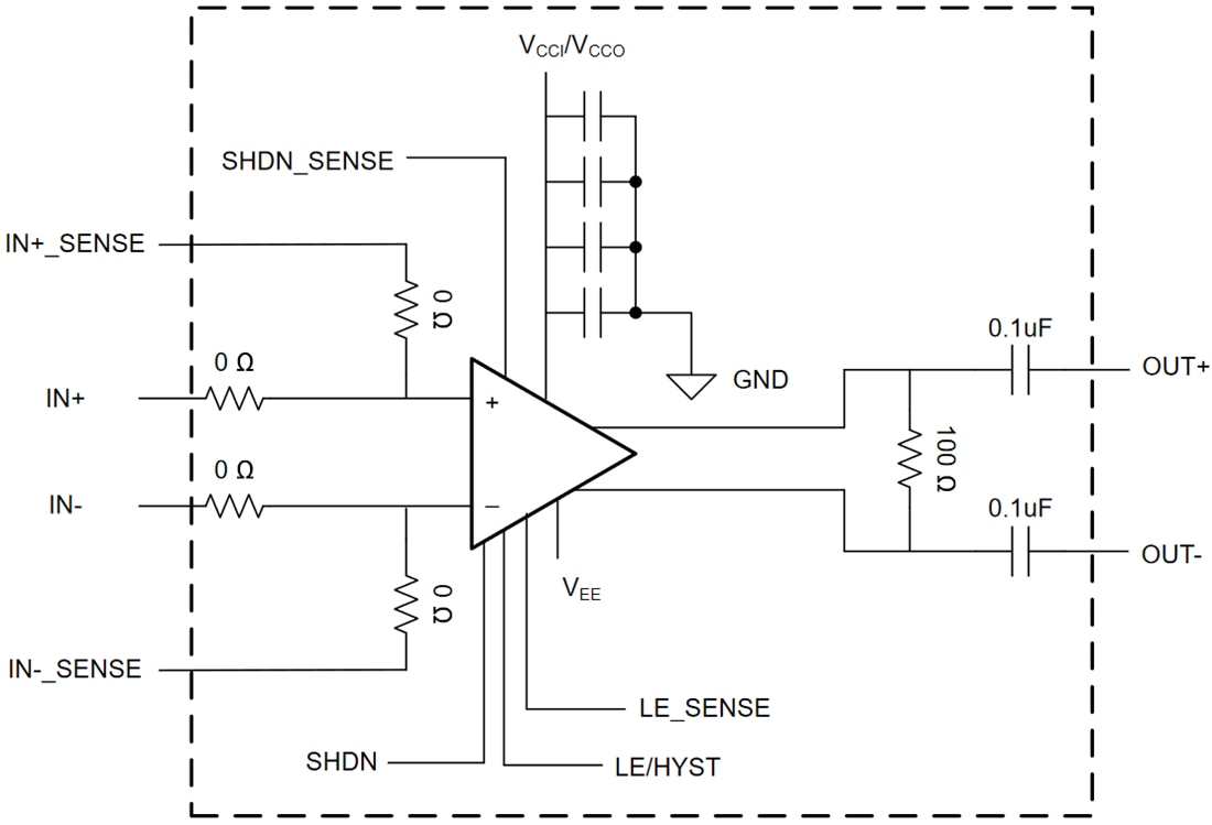 Blockdiagramm - Texas Instruments TLV3605EVM Komparator-Evaluierungsmodul (EVM)