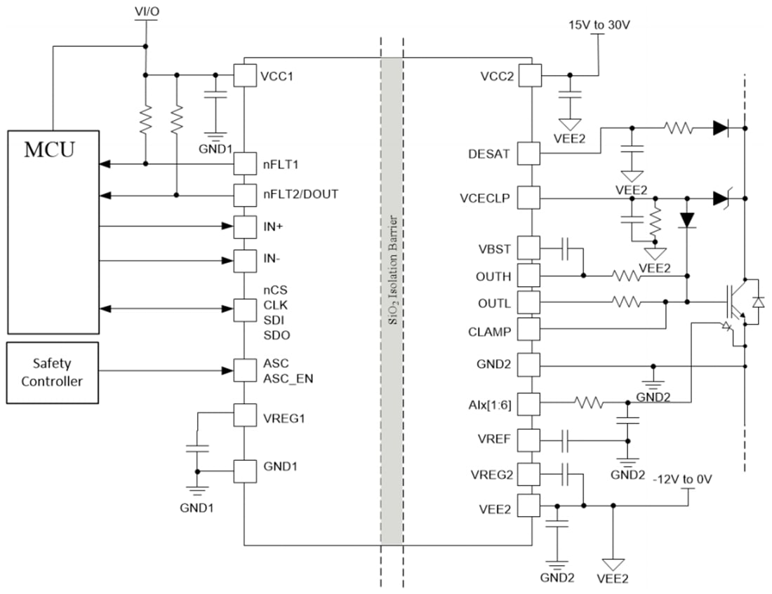 Schaltplan - Texas Instruments UCC5870-Q1 IGBT-/SiC-MOSFET-Gate-Treiber
