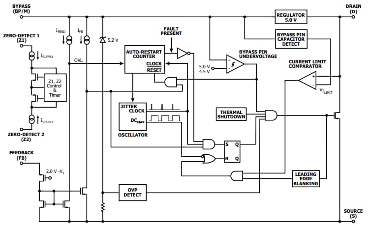 Blockdiagramm - Power Integrations LinkSwitch-TNZ Offline-Schaltanlagen-ICs