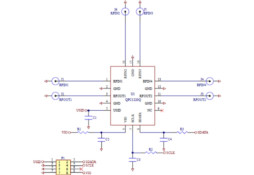 Schaltplan - Qorvo QPC1220QDK Design-Kit