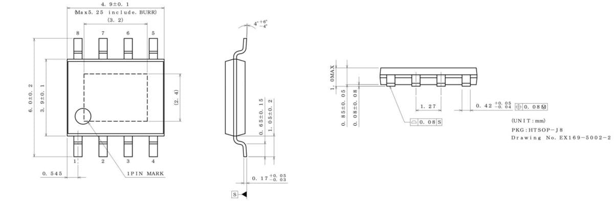 Technische Zeichnung - ROHM Semiconductor BV1Hx High-Side-Schalter