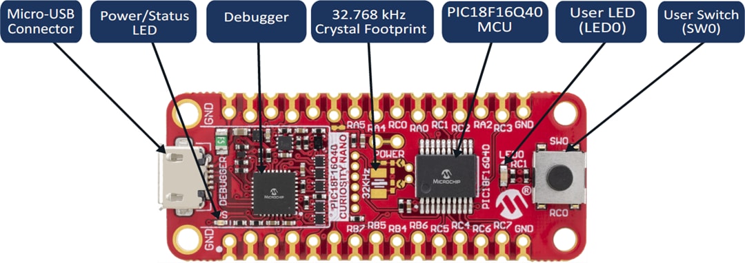 Microchip Technology PIC18F16Q40 Curiosity-Nano-Kit (EV70C97A)