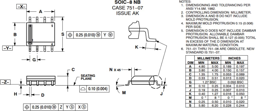 Technische Zeichnung - onsemi NCD57201 und NCV57201 Halbbrücken-Gate-Treiber