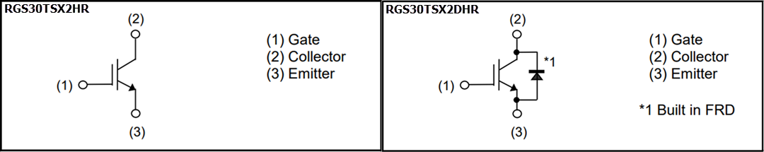 Schaltplan - ROHM Semiconductor RGS30TSX2DHR und RGS30TSX2HR AEC-Q101-IGBTs