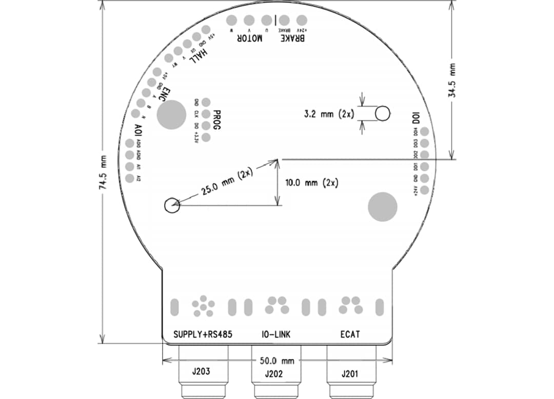 Technische Zeichnung - Analog Devices / Maxim Integrated TMCM-1617-GRIP-REF Referenzdesign