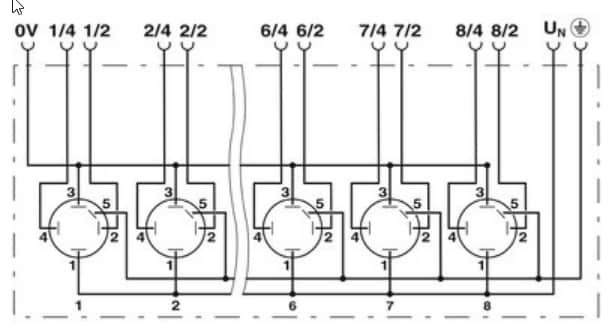 Applikations-Schaltungsdiagramm - Phoenix Contact Sensor-/Aktor-Boxen