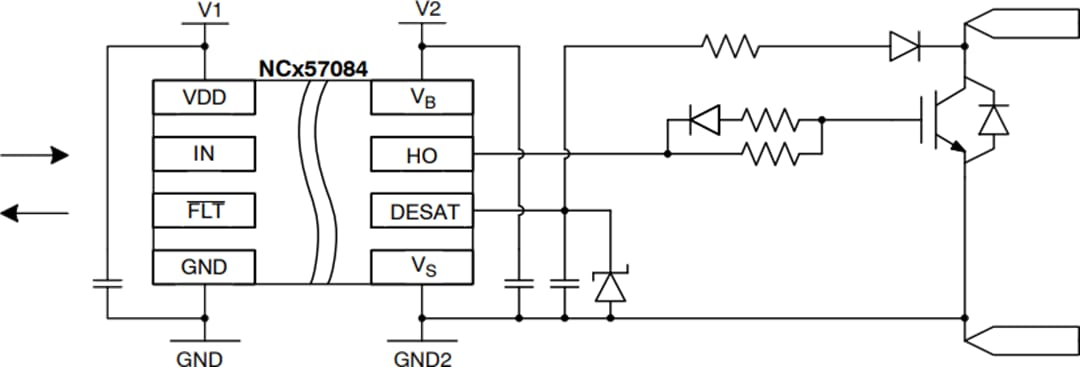onsemi NCD57084 und NCV57084 Isolierte IGBT-Gate-Treiber