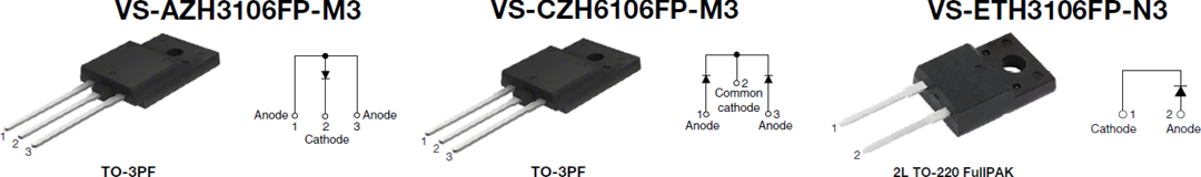 Technische Zeichnung - Vishay 30 A Hyperschnelle 600 Vn-FRED Pt®-Gleichrichter