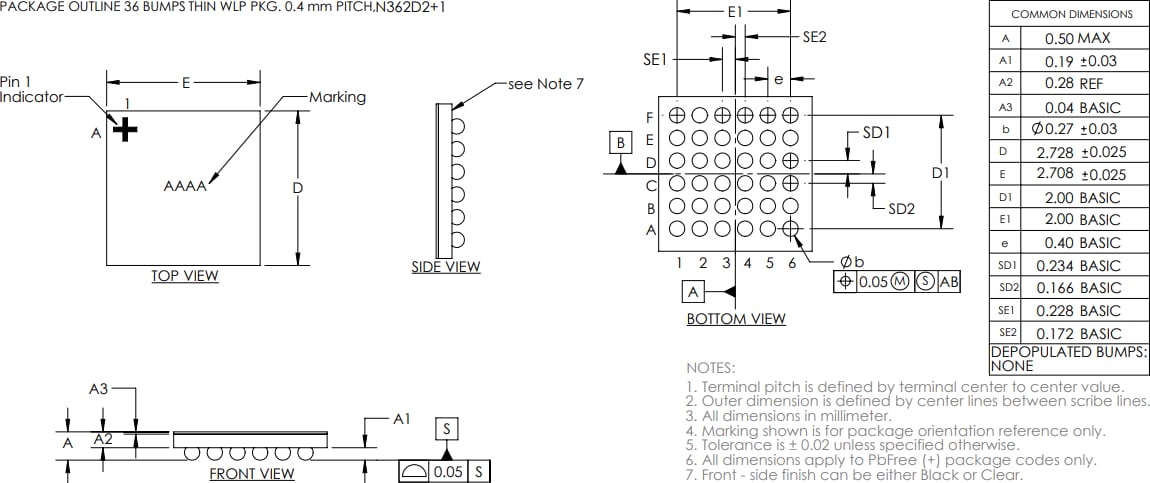 Technische Zeichnung - Analog Devices / Maxim Integrated MAX86176 PPG- und EKG-Analog-Frontend (AFE)