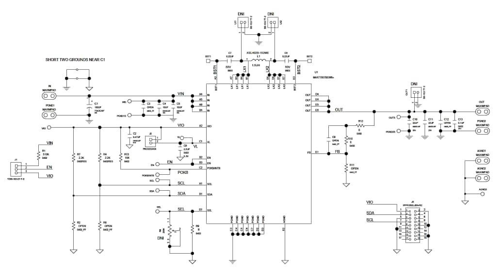 Schaltplan - Analog Devices / Maxim Integrated MAX77857 Evaluierungskit