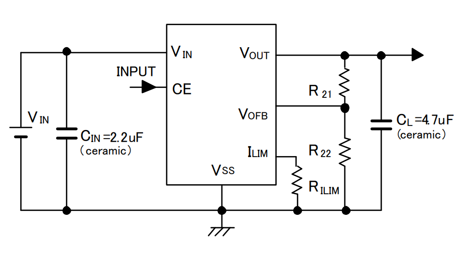 Application Circuit Diagram - Torex Semiconductor XC6230 Multifunction 2A High Speed LDO Regulators