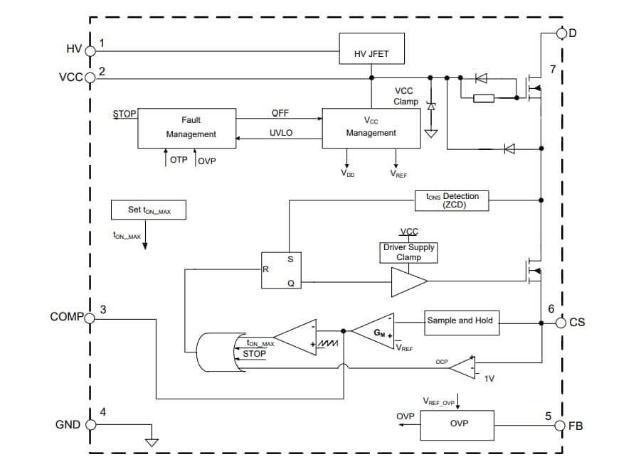 Blockdiagramm - Diodes Incorporated AL1698K Hoher Wirkungsgrad Dimmbarer LED-Treiber