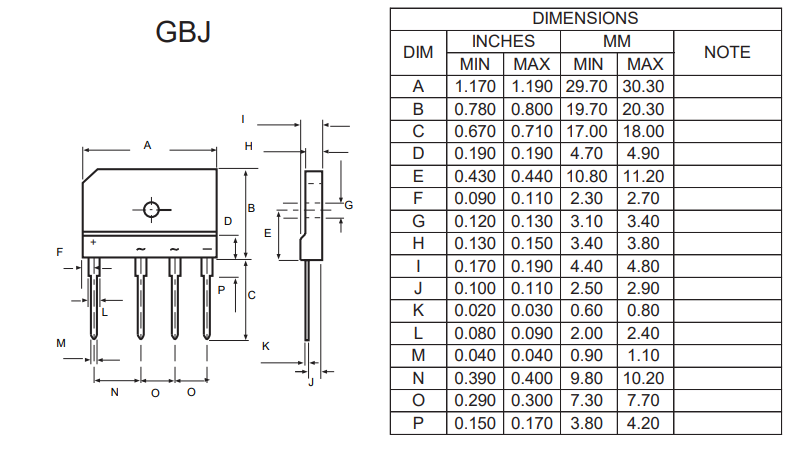 Micro Commercial Components (MCC) 600V & 800V Planar Low Vf Bridge Rectifiers