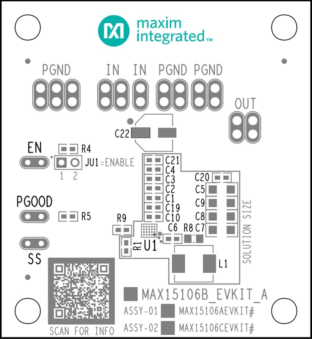 Technische Zeichnung - Analog Devices / Maxim Integrated MAX15106xEVKIT Regler-Evaluierungskits