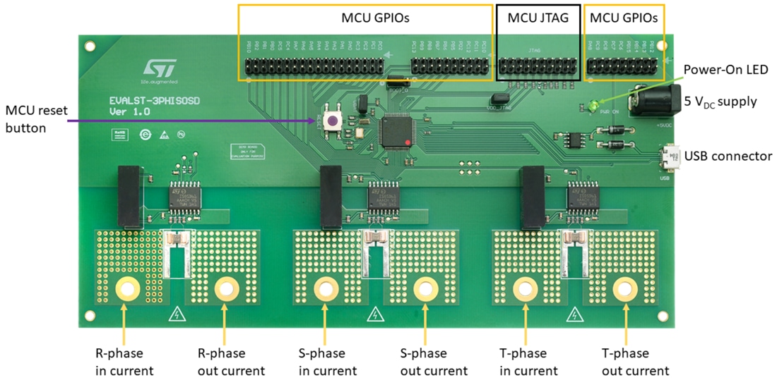 Technische Zeichnung - STMicroelectronics EVALST-3PHISOSD Evaluierungsboard