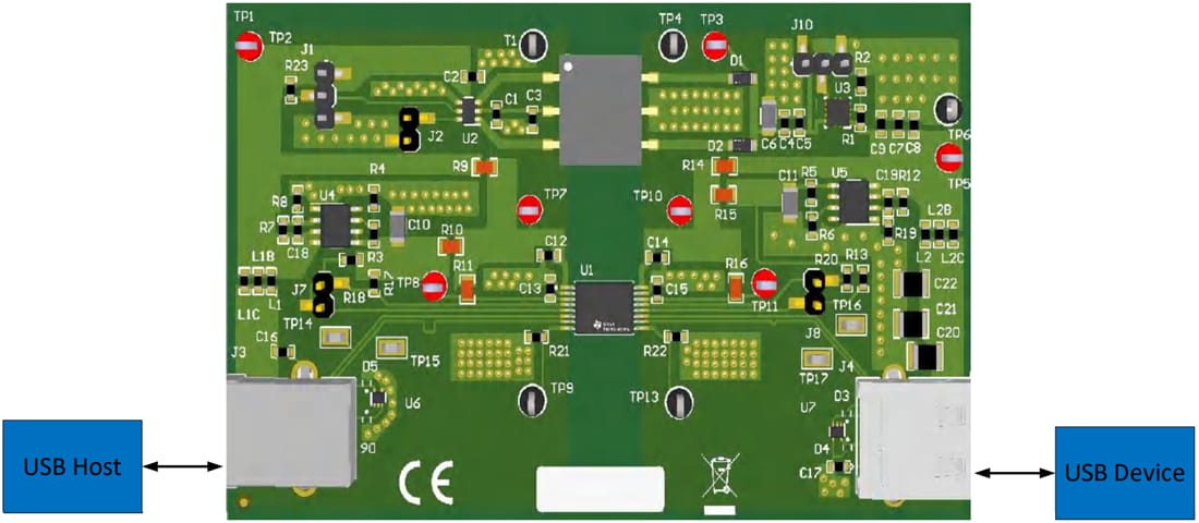 Technische Zeichnung - Texas Instruments ISOUSB111DWXEVM Evaluierungsmodul (EVM)