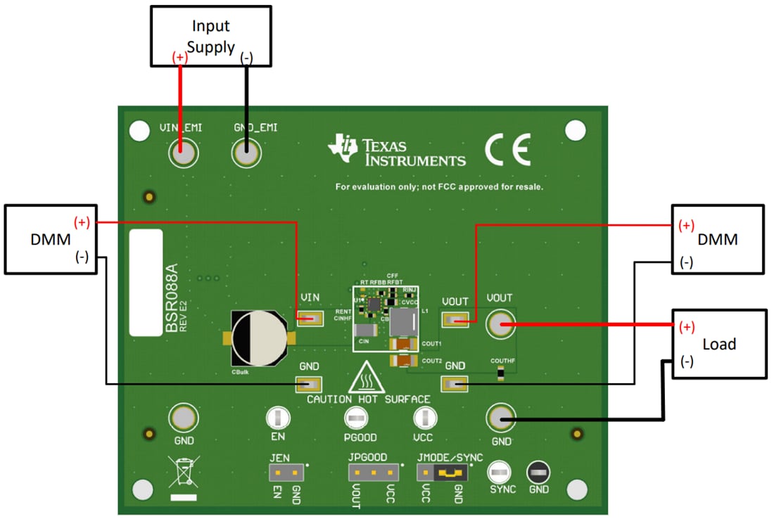 Technische Zeichnung - Texas Instruments LMR43620MQ3EVM-2M Wandler-Evaluierungsmodul