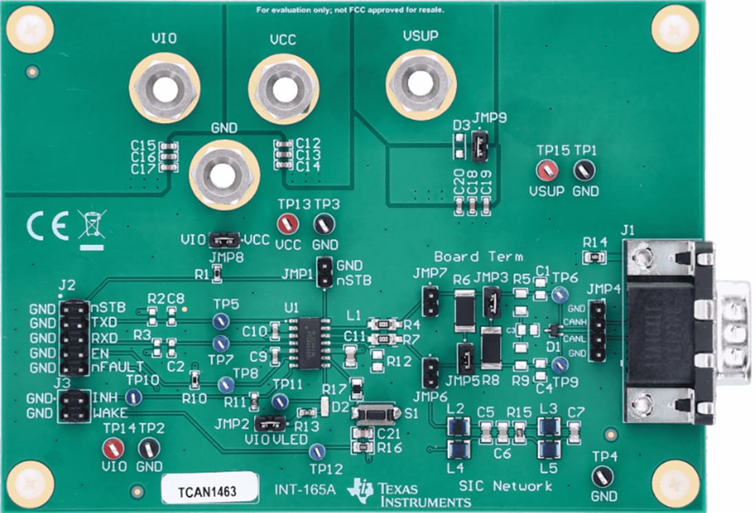 Technische Zeichnung - Texas Instruments TCAN1463EVM Transceiver-Evaluierungsmodul