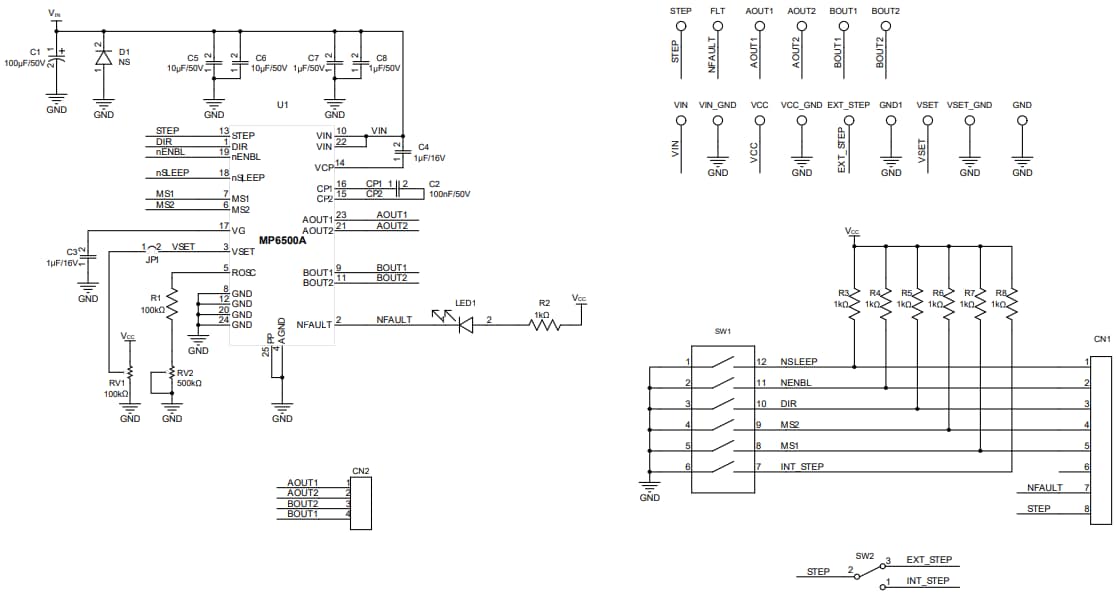 Schematic - Monolithic Power Systems (MPS) EV6500A Evaluation Board