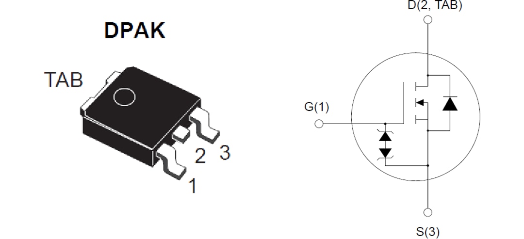 Schaltplan - STMicroelectronics STD80N240K6 800 V 16 A MDmesh K6 Leistungs-MOSFET