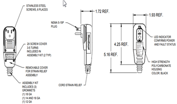 Technische Zeichnung - Molex Extreme Wasserdichte Stecker und Steckverbinder