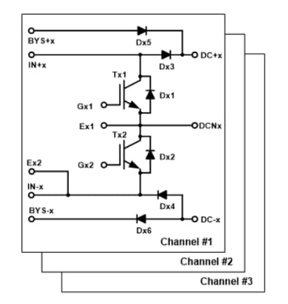 Schaltplan - onsemi NXH450B100H4Q2 Si-/SiC-Hybridmodule