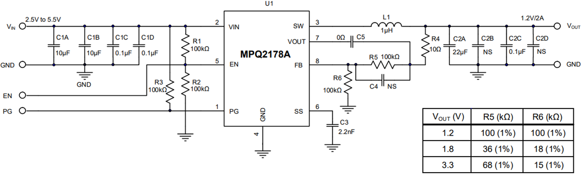 Schematic - Monolithic Power Systems (MPS) EVQ2178A Evaluation Board