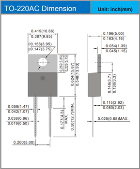 Mechanical Drawing - PANJIT MERx 200V Super Fast Recovery Rectifiers