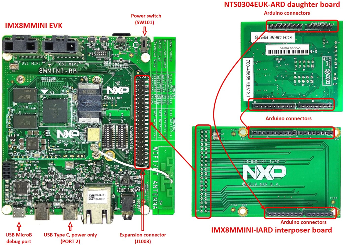 NXP Semiconductors NTS0304EUK-ARD Pegelwandler-Evaluierungsboard