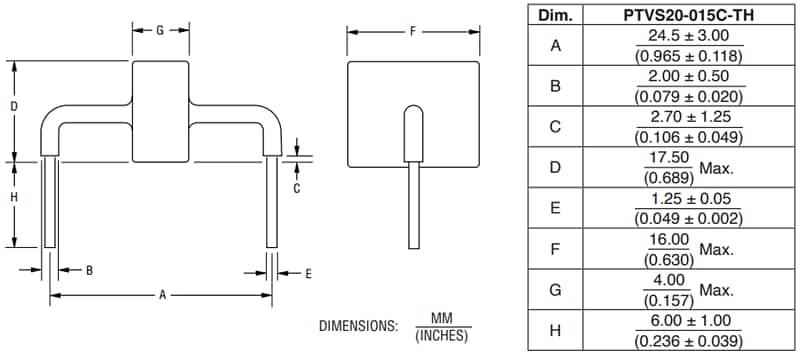 Bourns PTVS20-015C-TH Hochstrom-PTVS-Diode