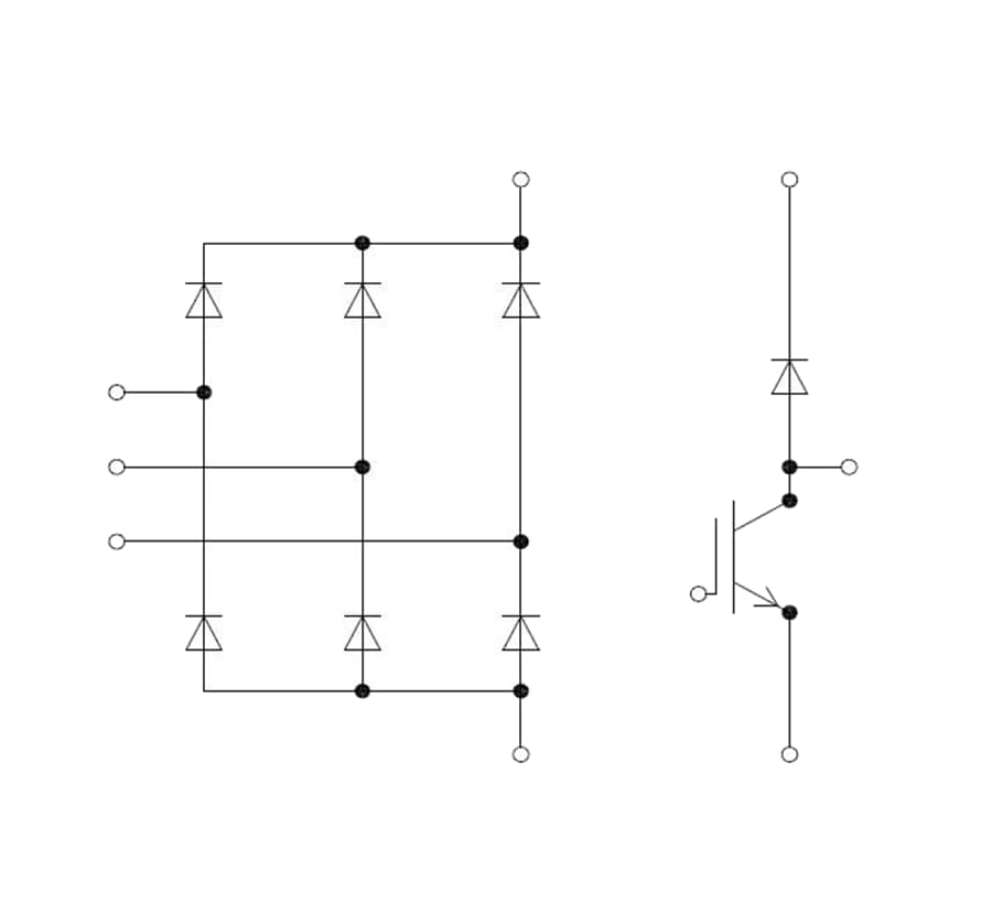 Applikations-Schaltungsdiagramm - Infineon Technologies DDB6U180N16RR 1.600-V-Dioden-Brückenmodul