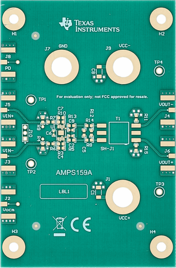 Technische Zeichnung - Texas Instruments DEM-FDA-DGN-EVM Verstärker-Evaluierungsmodul