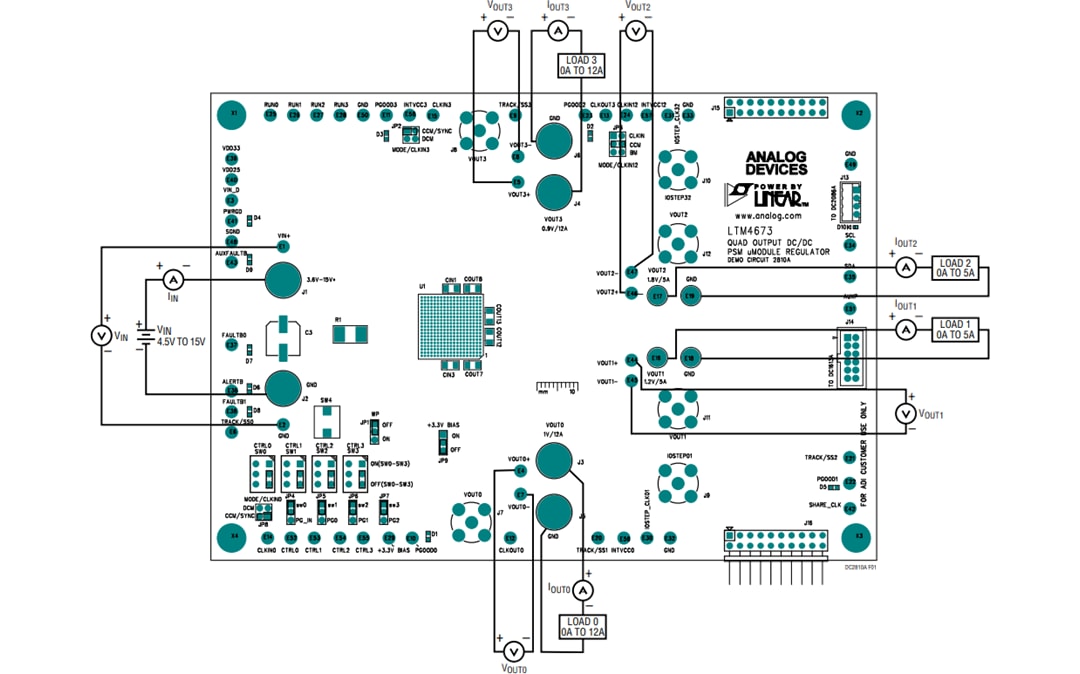 Analog Devices Inc. LTM4673 DC2810A-Demonstrationsschaltung